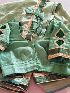 Silk saree With Resham And Jari Embroidery