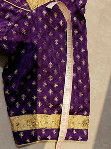 Embroidered Purple stiched padded blouse