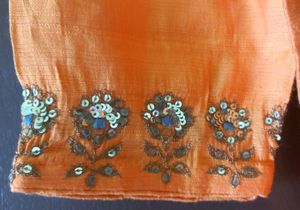 Elegant Orange Embellished Gown