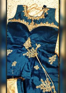 Elegant Blue Embroidered Blouse