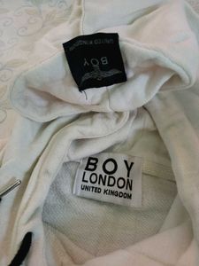 Boy London Black Skull Printed White Hoodie