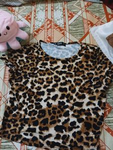 Shein Leopard Print Crop Top