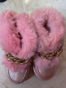Cute Pink Fur Boots