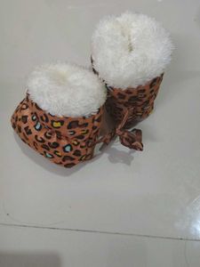 Cute Leopard Print Baby Booties