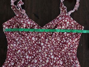 Shein Maroon Printed Dress(Women’s)
