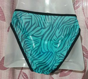 Teal Zebra Print Thong Size- M/l Can Be Worn.