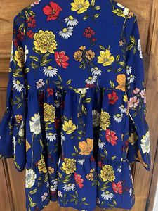 Floral Print Blue Mini Dress