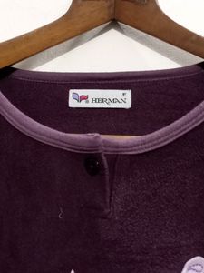 Wine Colour Full Sleeveless T-shirt