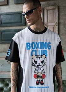 Boxing Club Striped Graphic Tee
