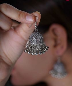 Silver Jhumka Earrings