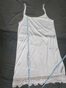 Lavender Satin Lace Trimmed Spaghetti Strap