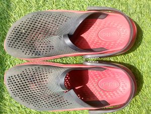 Red &amp; Black Flip Flops- crocs brand