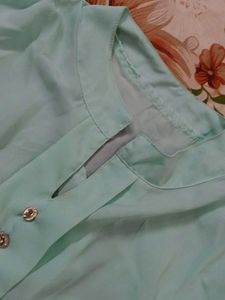 Mint Green Button-Down Top