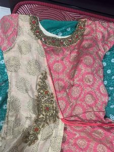 Pink &amp; Beige Kurta Set