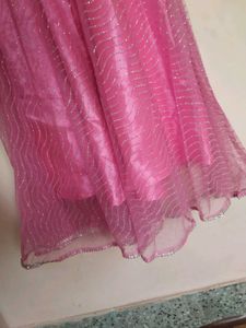Beautiful Pink Long Kurti With Plazo Dupatta 💗