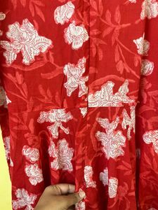 Red Floral Print Dress