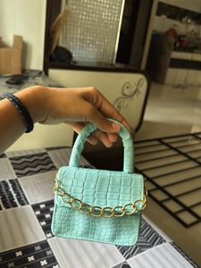 Mini Croc-Embossed Top Handle Bag