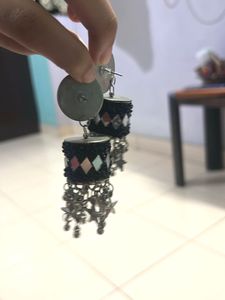Mirror Jhumka Earrings