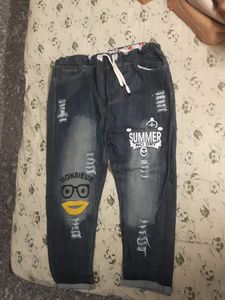 Jogger Style ripped Denims