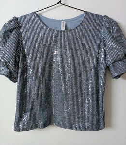 Party Wear Top For Women, Puff Sleeves