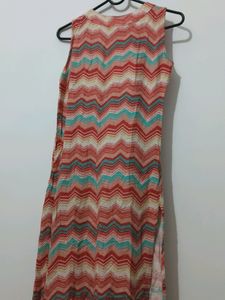 Boat Neck Sleeveless Kurti