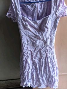 Lilac Ribbed Mini Dress