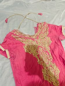 Pink Kurti With Dori