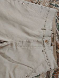 Cream Men Cotton Trouser