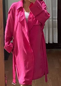 Stylish Pink Trench Coat