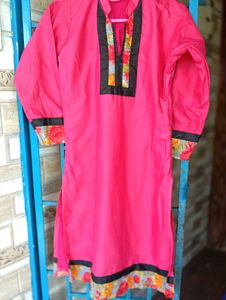 Pink Floral Trim Tunic