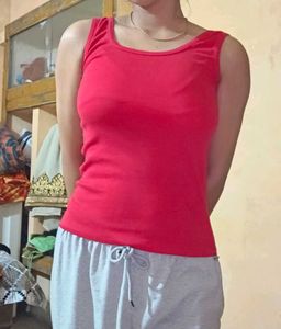 Red Sleeveless Tank Top