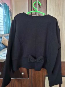Jacket Style 3/4 Sleeve Black Shrug