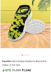 Kazarmax Velcro Strap Sandals Shoes For Kids