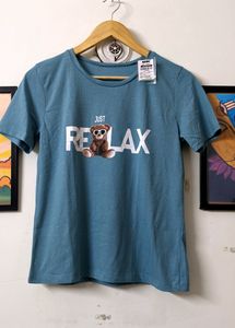Tshirt Top For Women Trendy Print New Tag