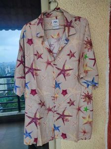 Zara Starfish Print Oversized Shirt