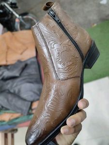 Black Embossed Ankle Boots(8, 9,10,size)