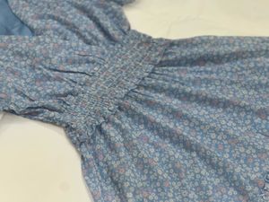 🤌🏻💐Floral Blue V Neck Dress💙🫶🏻