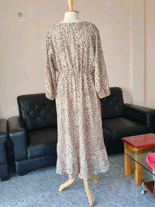Leopard Print V-Neck Midi Dress