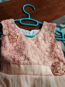 Elegant Peach Party Dress