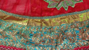 Red Embroidered Ethnic Skirt
