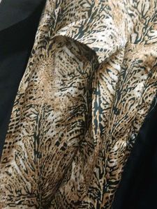 Party Wear Animal Print Black Shirt