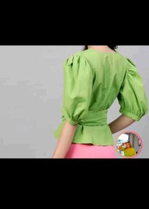 Green Wrap Style Top.Size 36 Inches