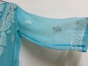 Chikankari Blue Kurta