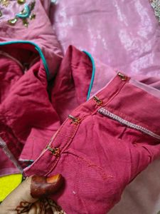 Pink Embroidered Saree Blouse