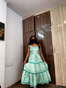 Striped Sleeveless Maxi Dress