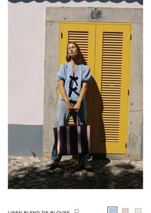 Linen Bow Blouse