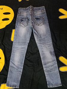High Weste Blue Jeans