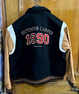 H&amp;M BLACK UNISEX VARSITY JACKET S