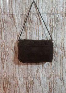 Brown Suede Shoulder Bag
