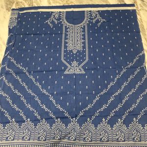 Blue & White Dress Material